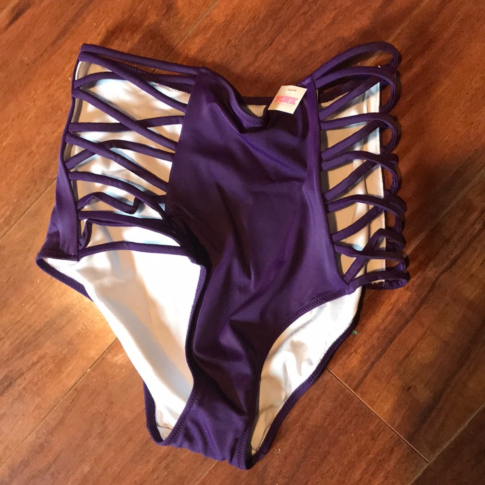 VS Purple high waisted bikini bottoms